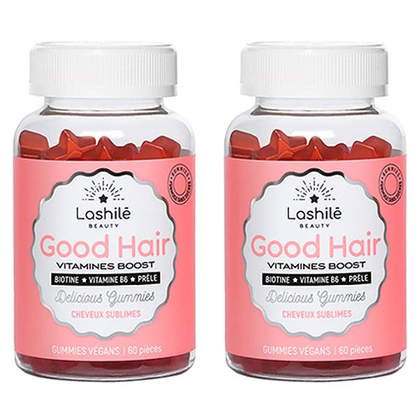 Lashilé Beauty Good Hair Vitamines Boost Cheveux Sublimes Sans Sucres Lot de 2 x 60 gummies