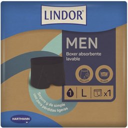 Lindor Men Boxer Absorbente Lavable Pérdidas de Orina Talla L