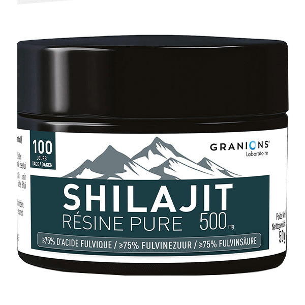 Granions Shilajit Résine 500mg Energie Cerveau Immunité 50g 100 jours