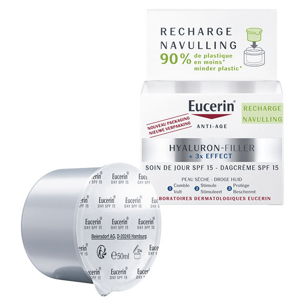 recharge anti-âge Hyaluron-Filler + 3X Effect Crème de Jour Peau Sèche SPF15 50ml
