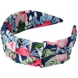 Diadème Tissu Floral avec Fond Bleu 1ut