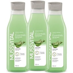 Essentials Family Pack Gel de Bain à l'Aloe Vera 3x750ml