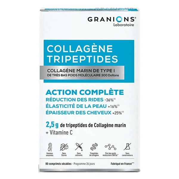 Granions Collagène Tripeptides Collagene Marin de Type I Anti Âge 80 comprimés