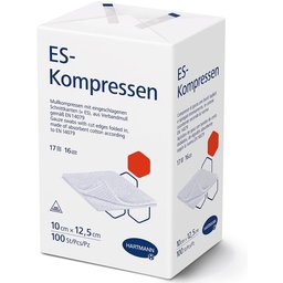 ES Compresses non stériles 16 plis 10 x 12,5 cm