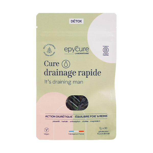 Cure de Drainage rapide Purifie l'organisme et élimination toxines Cure de 15 jours
