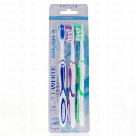3 brosses à dents médium