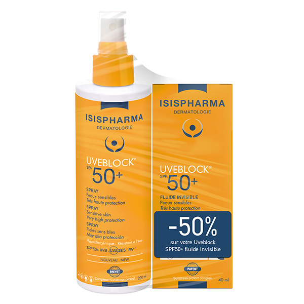 Uveblock Spray SPF50+ 200ml + Fluide Invisible SPF50+ 40ml