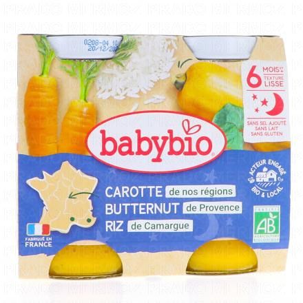 Repas du Soir - Petits pots Carottes, courges butternut et riz, dès 6 mois 2x200g