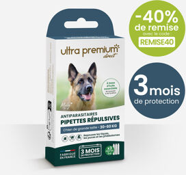 Pipettes répulsives Antiparasitaires pour chien de grande taille (30 à 60 kg)