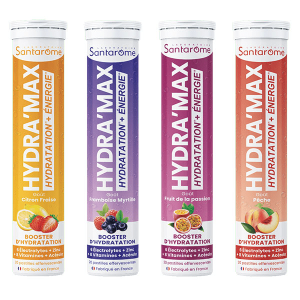 Santarome - Solution d'hydratation - Electrolytes et Oligoéléments - Lot de 4 Hydra'max