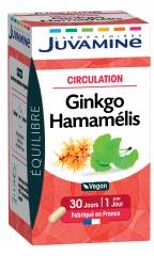 Ginkgo Hamamélis Circulation 30 Gélules Végétales - Boîte 30 Gélules
