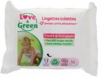 Lingettes Toilettes en Fibres 100% Naturelles et Biodégradables X 55 - Sachet 55 Lingettes