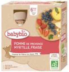 Pomme de Nouvelle-Aquitaine Myrtille de Nouvelle-Aquitaine Fraise - Boîte 4 gourdes de 90 g