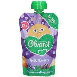 Olvarit | Gourde Fruits | Bébé Dès 12 Mois | Pomme Banane Cassis Myrtille