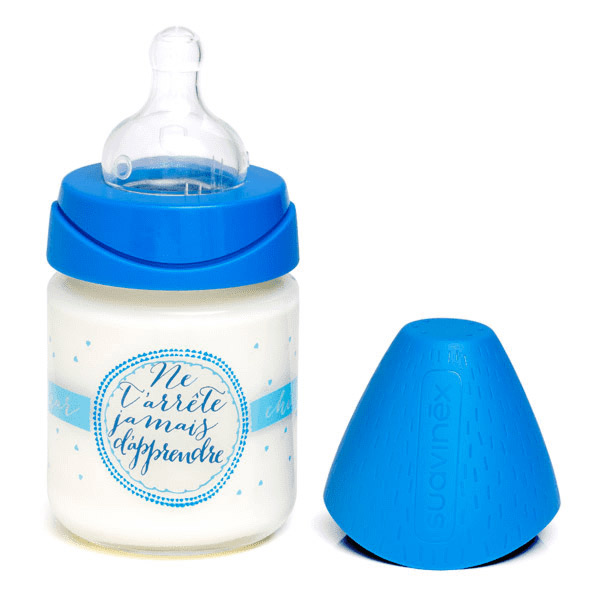 Biberon en Verre Meaningful Life Bleu 120ml