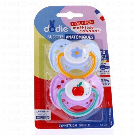 Cabanas - Sucettes Anatomiques Duo +18 mois fleur