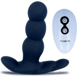 Pearl Vibrator Anal Remote Control Black 1pc