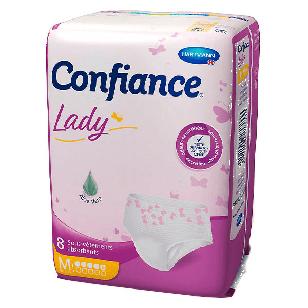 Confiance Lady Sous-Vêtements à l'Aloe Vera 5 Gouttes Taille M 8 unités