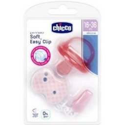 Sucette Pack Physio Soft Silicone +16m avec clip Easy Pink