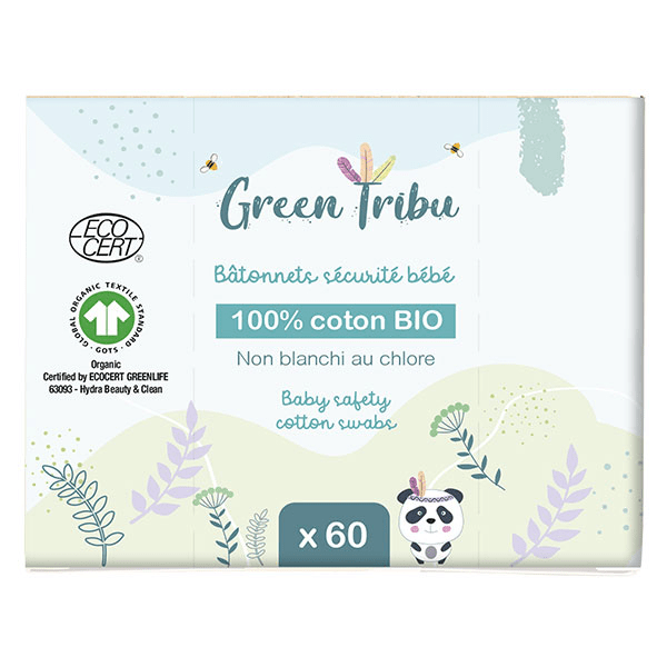 Bâtonnets sécurité bébé 100% coton BIO – x60