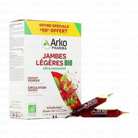 Arkofluides jambes légères BIO boîte 20 ampoules