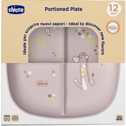 Assiette à Compartiments 12M+ Rose 1ut