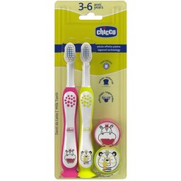 Brosse Dents Rose Jaune 3-6 Ans 2uts
