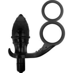 Plug Anal avec Double Anneau Noir 1ut
