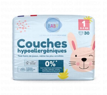 Couches hypoallergéniques taille 1 - 2 à 5kg x30 couches