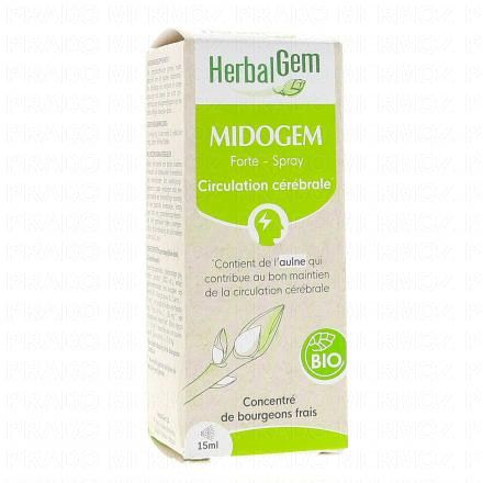 Concentré de bourgeons frais - Midogem forte Circulation cérébrale bio Spray 15 ml