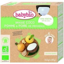 Babybio Brasse Coco Pom Poire 6M 4X85G