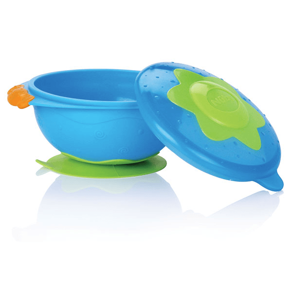 Assiette Profonde Ventouse Couvercle Vert +9 mois