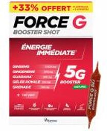 Force G Booster Shot 15 Ampoules + 5 Offertes - Boîte 20 ampoules de 10 ml