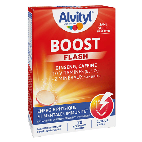 Boost Effervescents 10 vitamines 2 minéraux dès 15 ans 20 comprimés