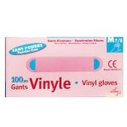 Gants Vinyle Non Poudrés Taille M 7/8 100uts