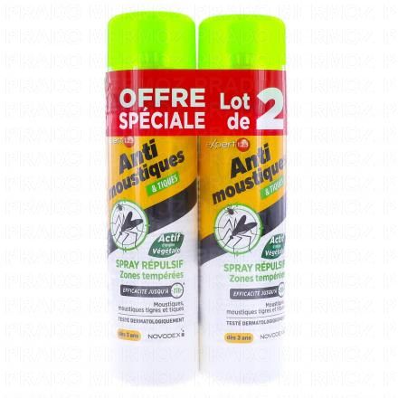 Spray Anti-Moustiques et Tiques Zone tempérée 2x100ml