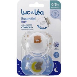 Luc Et Léa Essentiel Nuit Sucettes Anatomiques E5 0-6m 2 Unités