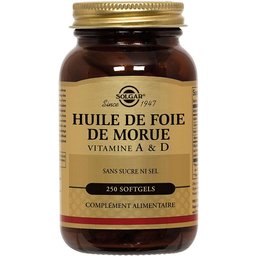 Huile de Foie de Morue - Vitamines A et D - Vitalité - 250 softgels