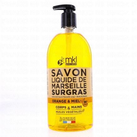 Savon Liquide de Marseille Surgras Orange Miel 1L