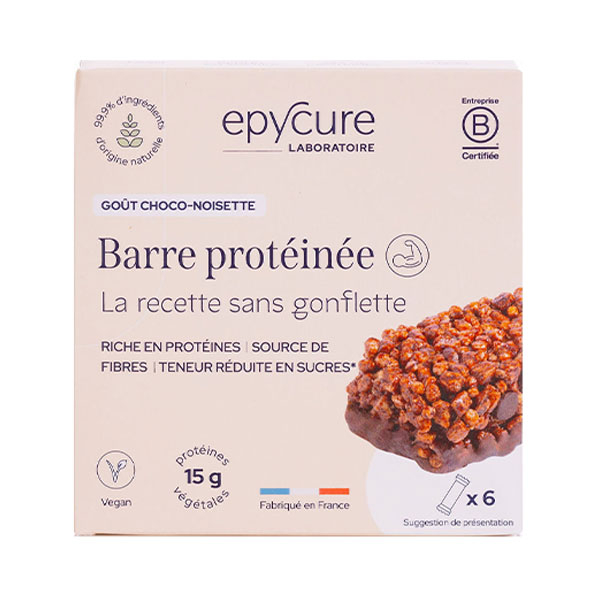 Barre protéinée peu sucrée Maintient masse musculaire et contrôle du poids 6 barres
