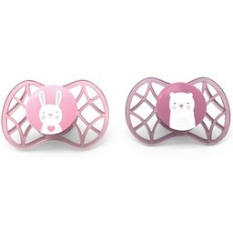 Sucette Symétrique Silicone 0M+ Pink 2uts