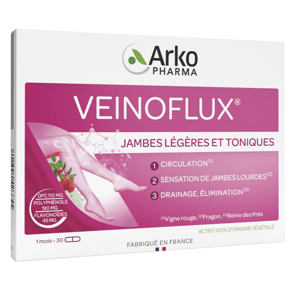 Veinoflux Jambes Légères Circulation Vigne Rouge 30 gélules
