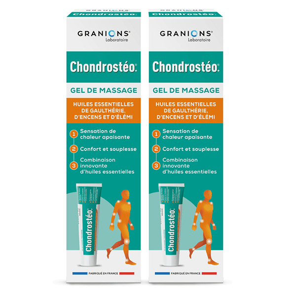 Granions Chondrostéo Gel de Massage Chauffant - Douleurs Articulaires Lot de 2 x Gels 100ml