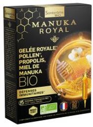 Bio Gelée Royale Pollen Propolis Miel de Manuka Bio 20 Ampoules - Boîte 20 ampoules de 10 ml