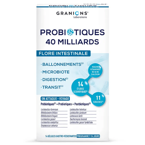 Probiotiques 40 Milliards Flore Intestinale Digestion 14 Gélules