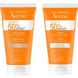 Pack Crème Teintée SPF50+ 50ml + Crème Peaux Sèches SPF50+ 50ml