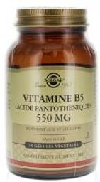 Vitamine B5 (Acide Pantothénique) 550 mg 50 Gélules Végétales - Pot 50 gélules végétales