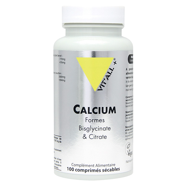 CALCIUM Formes Bisglycinate et Citrate 100 comprimés sécables