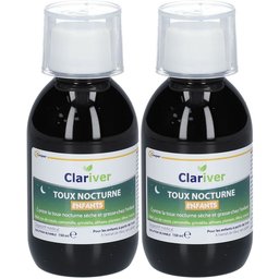 Clariver - Toux nocturnes - Enfants - Contre la toux nocturne sèche et grasse - à partir de 3 ans - Solution buvable - Flacon 150ml