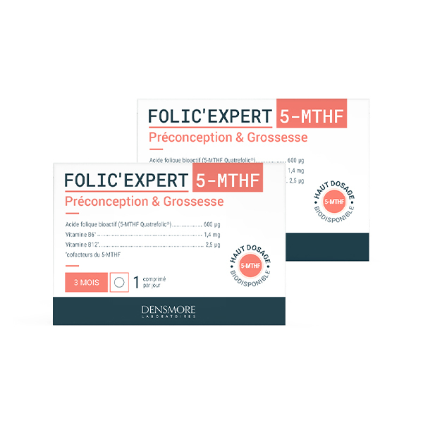 Folic'Expert la Nouvelle Génération d'Acide Folique Cure de 6 mois Lot 2 x 3 mois